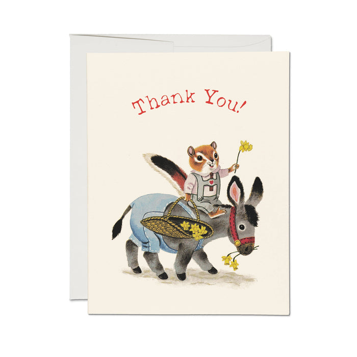 Richard Scarry Chipmunk and Donkey greeting card: Single