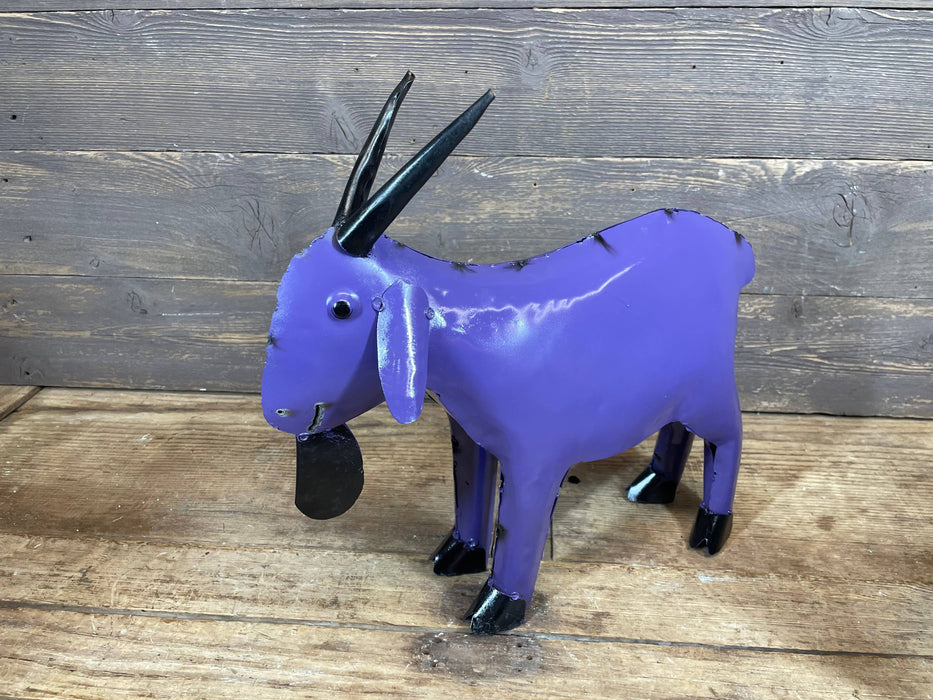 Fiesta Goat-Colorful-Metal-Garden Yard Art-Small-6Wx15Lx14H : Yellow