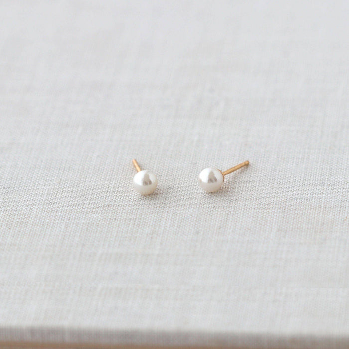 Pearl Stud Earrings: 18K Gold Vermeil