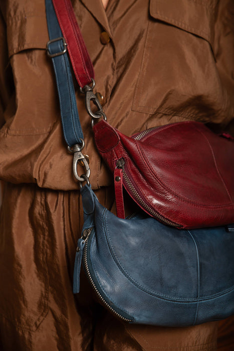 Crosby Handcrafted Leather Sling/Crossbody Bags: Oxblood