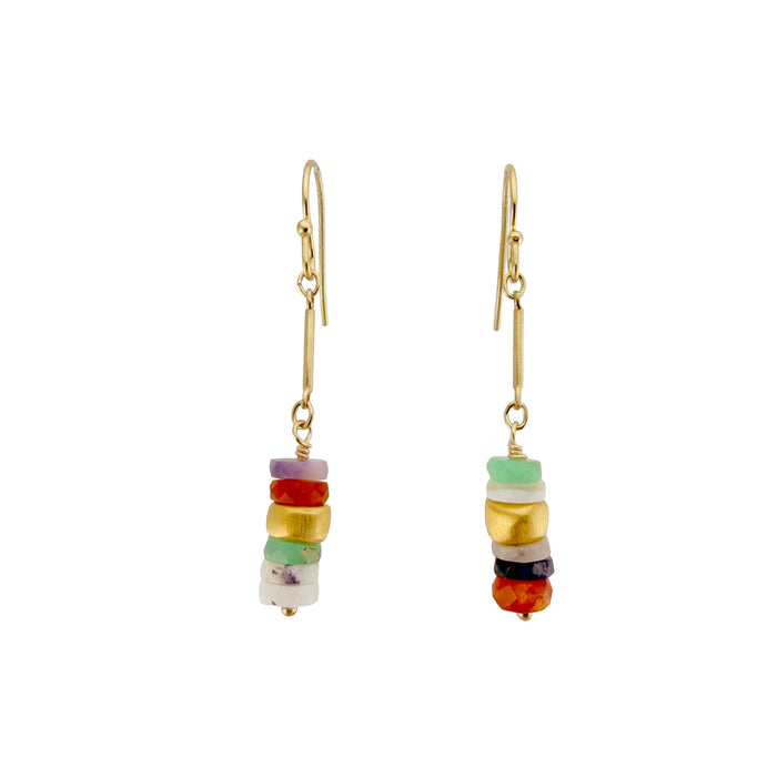 Stacked opals earrings: Vermeil