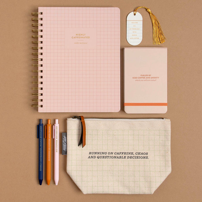 Fueled by Iced Coffee & Anxiety Lined Pocket Notepad