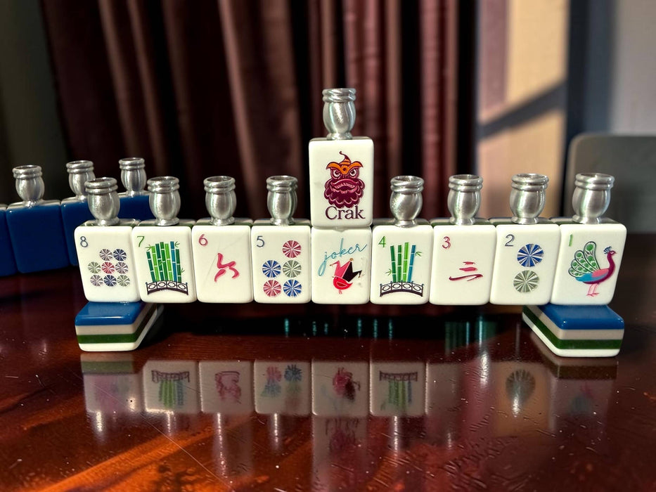 Mah Jong Menorah: Cream Acrylic