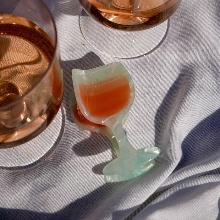 Midi Rose Wine Glass Hair Claw Clip
