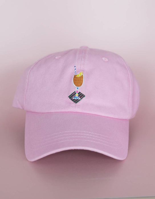 Embroidered Hat | Aperol Spritz Cocktail, Pink Color