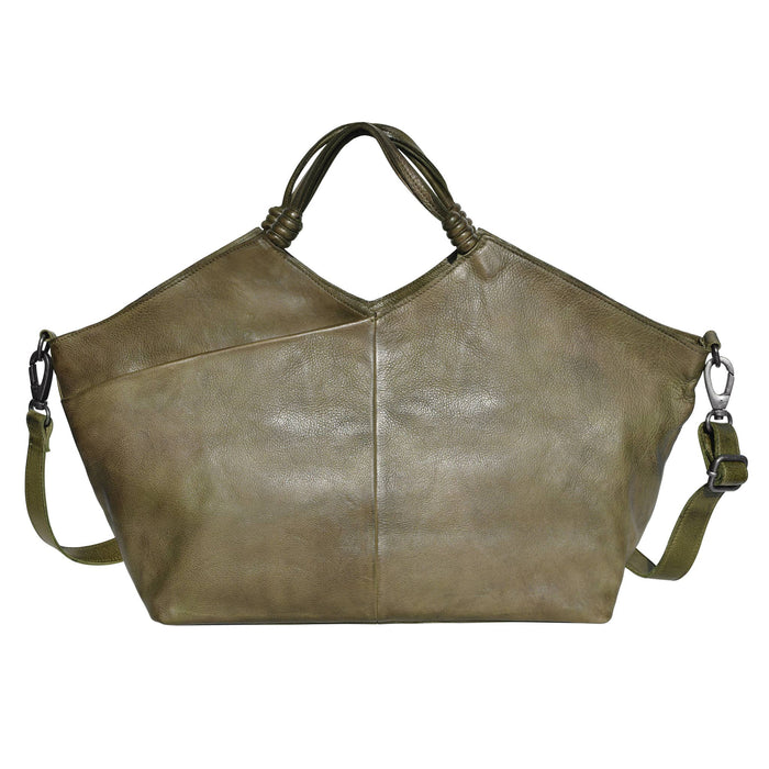 Nelly Handcrafted Leather Tote/Crossbody Bags: Orange