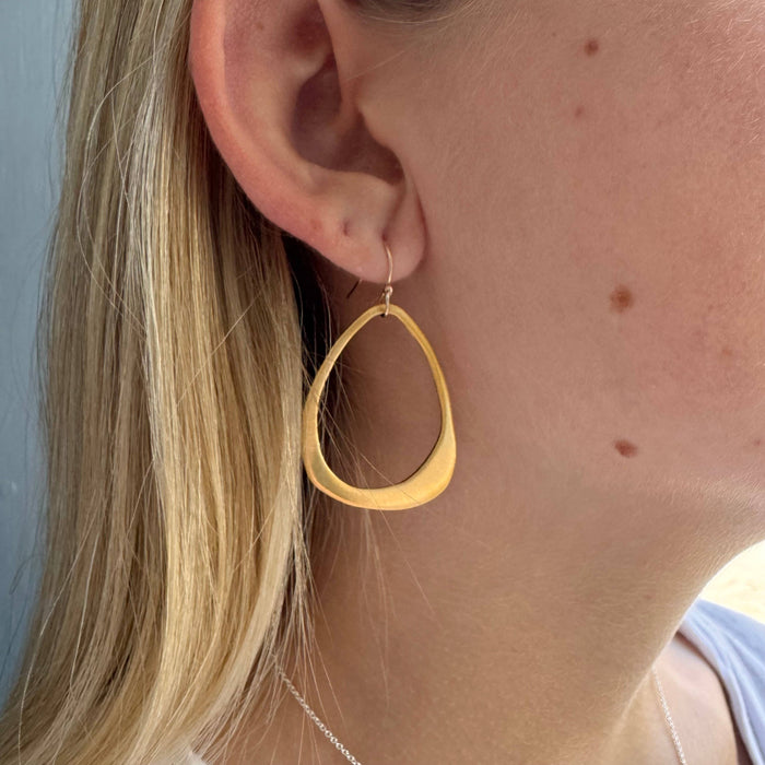 Small Open Drop  Earrings in Silver or Vermeil: Gold
