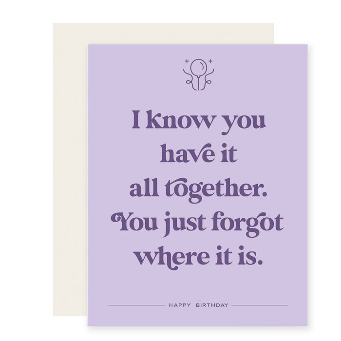 Forgot Where It Is