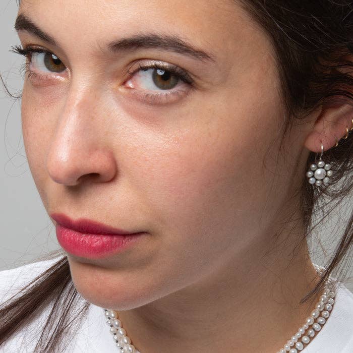Flower Drop Earrings - EJ2286: Chrysoprase
