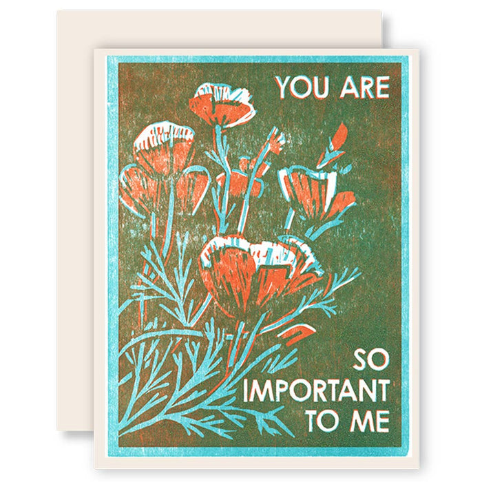 You Are So Important Letterpress Encouragement Card