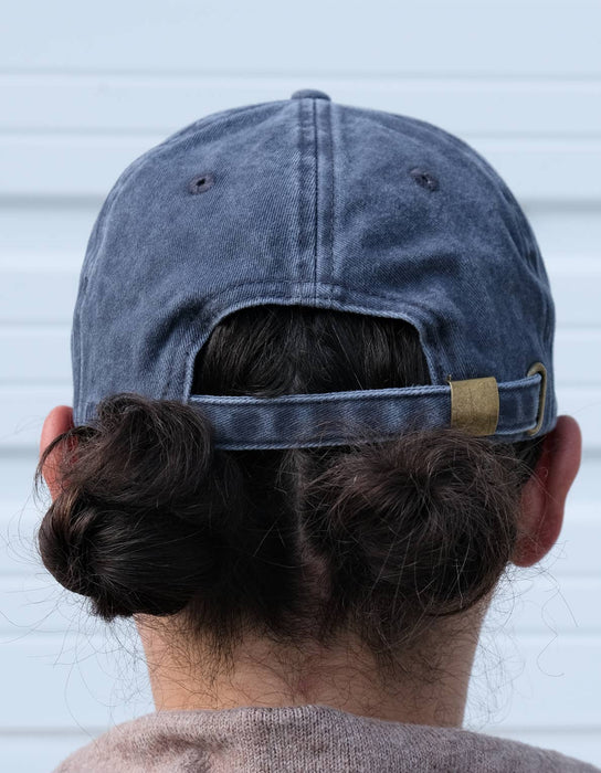 Embroidered Hat | Brie Cheese, Washed Navy Color