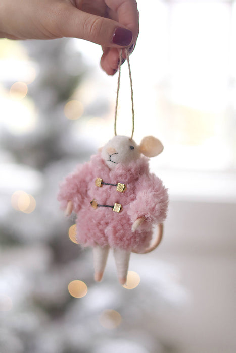 Cozy Clementine Mouse Holiday Ornament