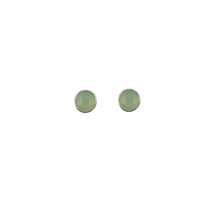Chalcedony Posts Earrings in Silver or Vermeil: Vermeil