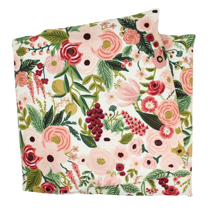 Large Heat Wrap: Navy Floral / Lavender