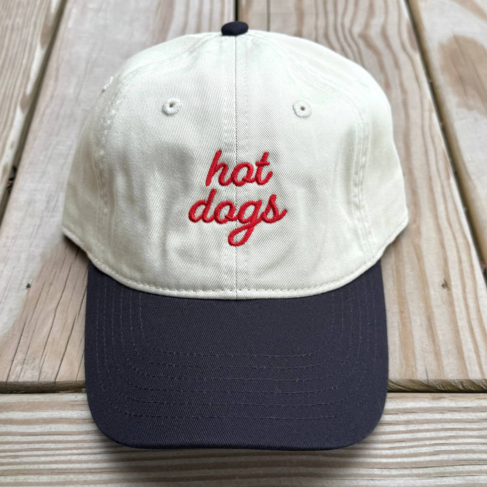 Hot dogs Baseball Cap Unisex Dad Hat gifts Organic cotton : Deep red yellow