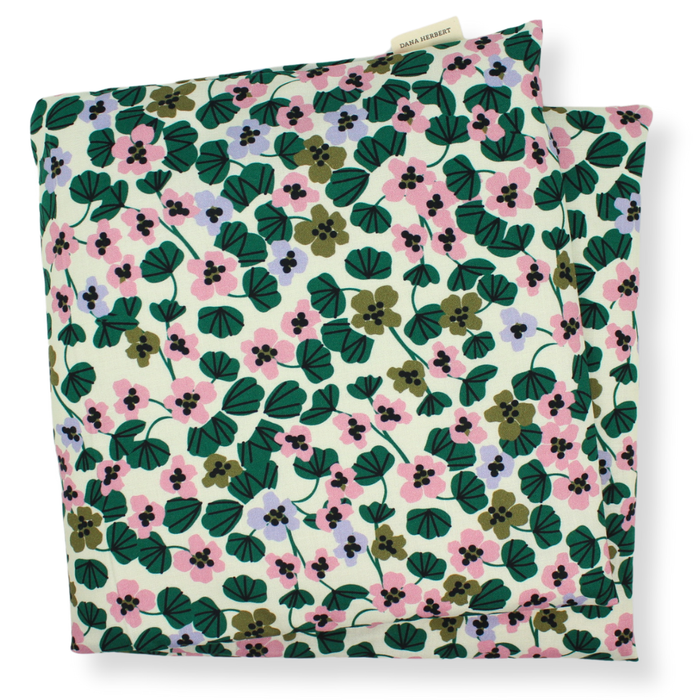 Large Heat Wrap: Navy Floral / Lavender