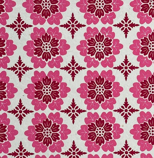 20x30 New floral tiles paper: Red