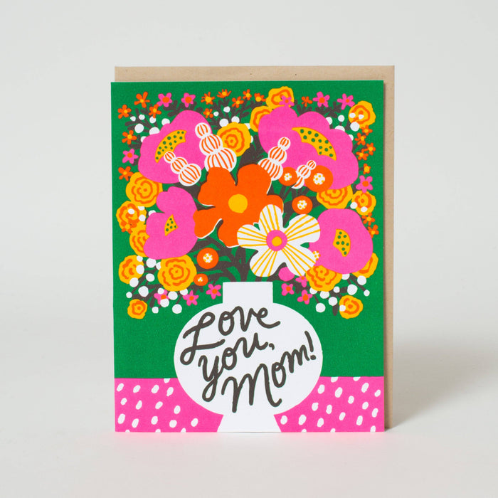 Love You Mom Flowers Greeting Card by Hello!Lucky: Paper tab