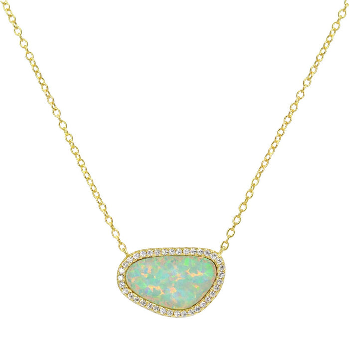 Pebble Opal Original Necklace: White Opal