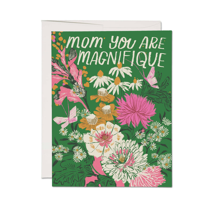 Magnifique Mom greeting card: Single
