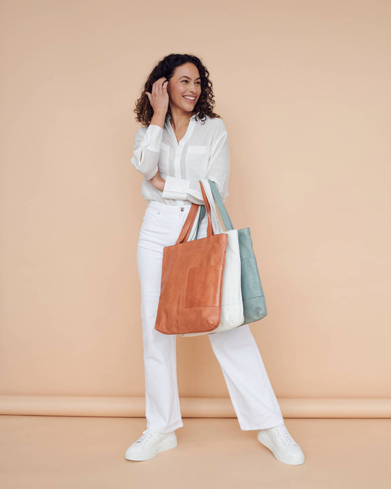 Leon Handcrafted Leather Tote Bags: Oxblood