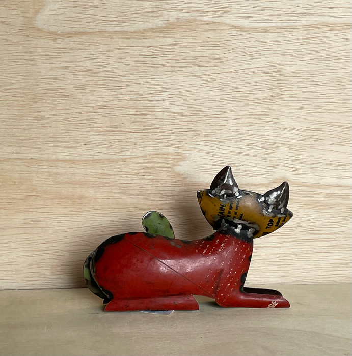 Cat Resting Recycled Metal Animals
