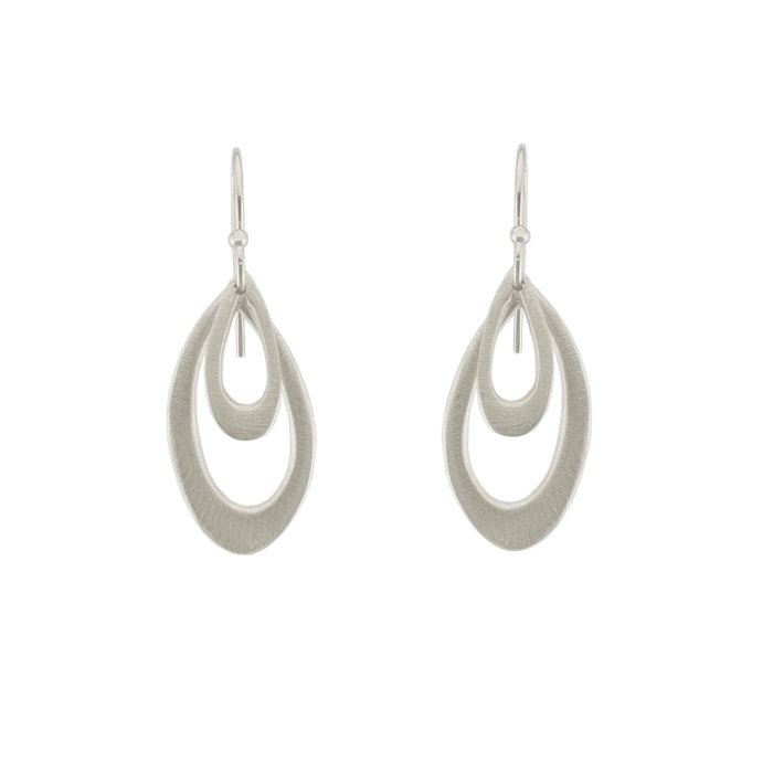 Double Leaf Earrings in Silver, Vermeil, or Mixed: Vermeil