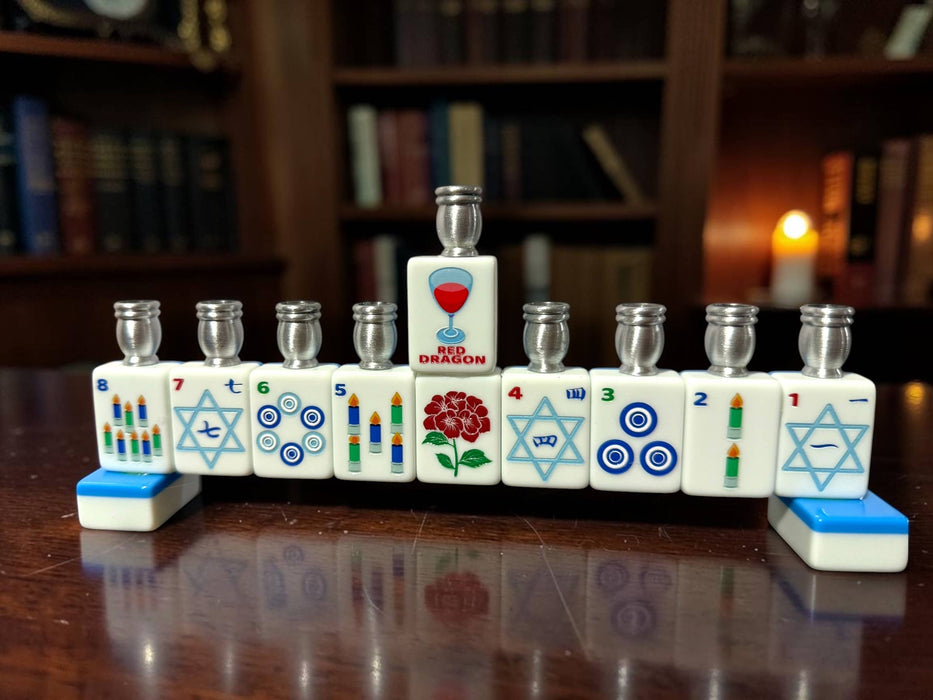 Mah Jong Menorah: Cream Acrylic