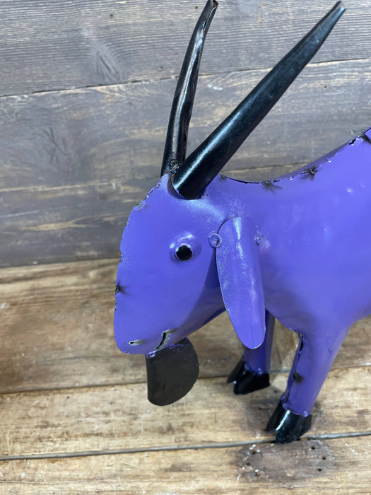 Fiesta Goat-Colorful-Metal-Garden Yard Art-Small-6Wx15Lx14H : Pink