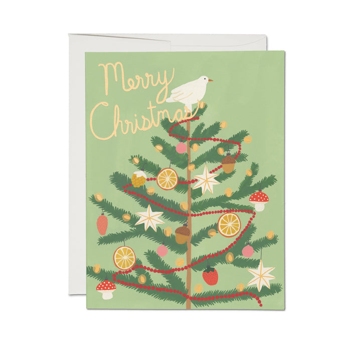Christmas Spice Tree holiday greeting card: Single