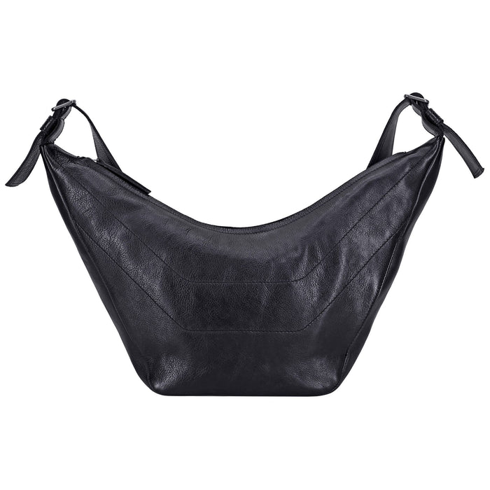 Boone Handcrafted Leather Crossbody/Hobo  Bags: Black