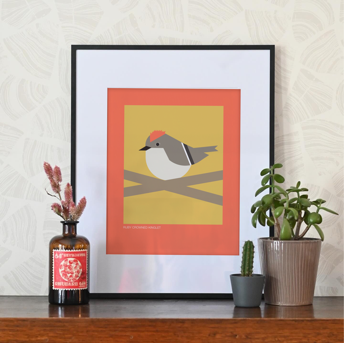 Ruby Crowned Kinglet | 8x10 Art Print