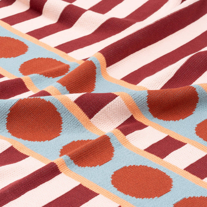 Stripe Dot Throw: Ruby