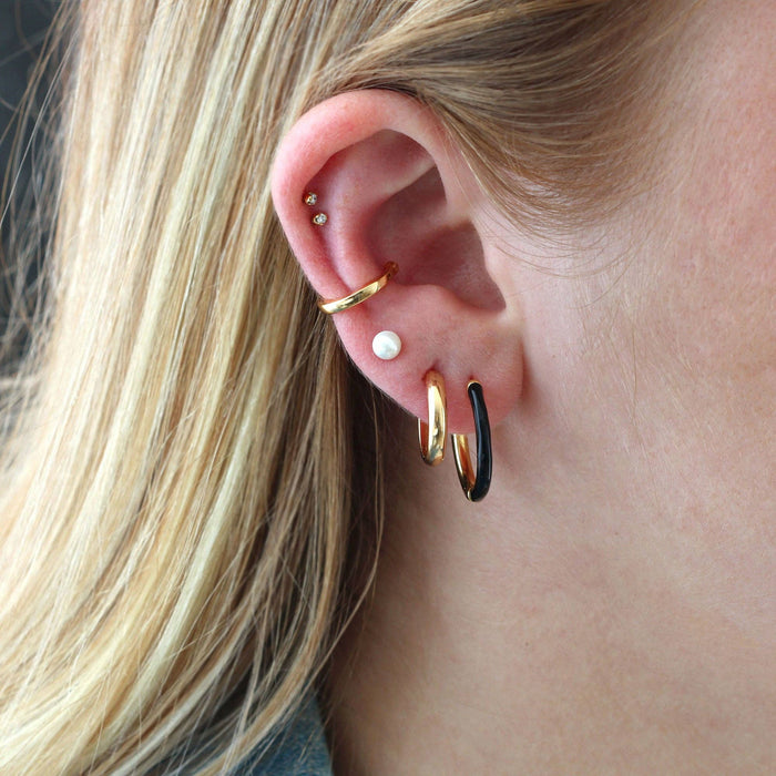 Pearl Stud Earrings: 18K Gold Vermeil