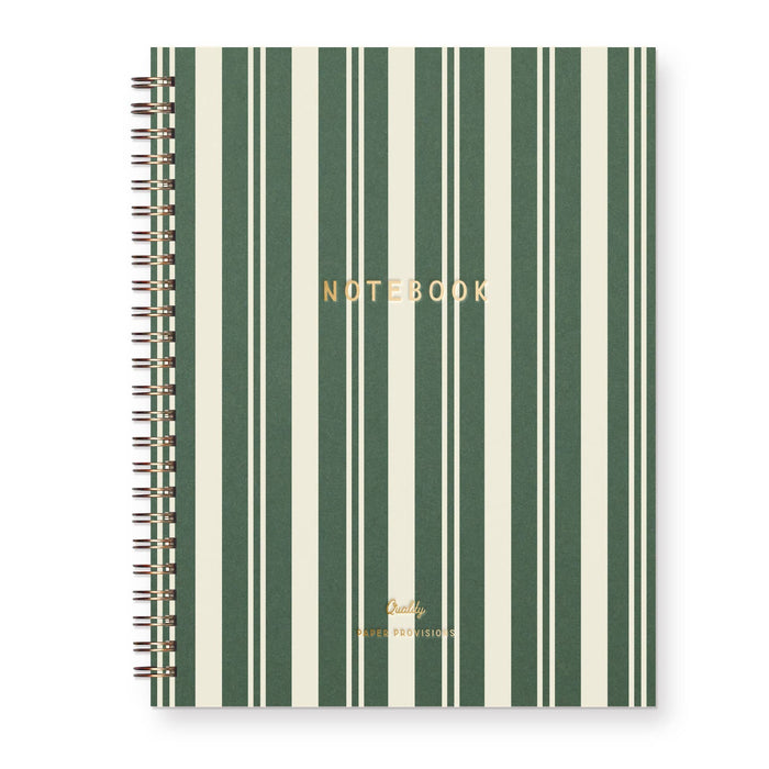 Pinstripe Signature Journal: Lined Notebook: Forest Green | Gold Foil
