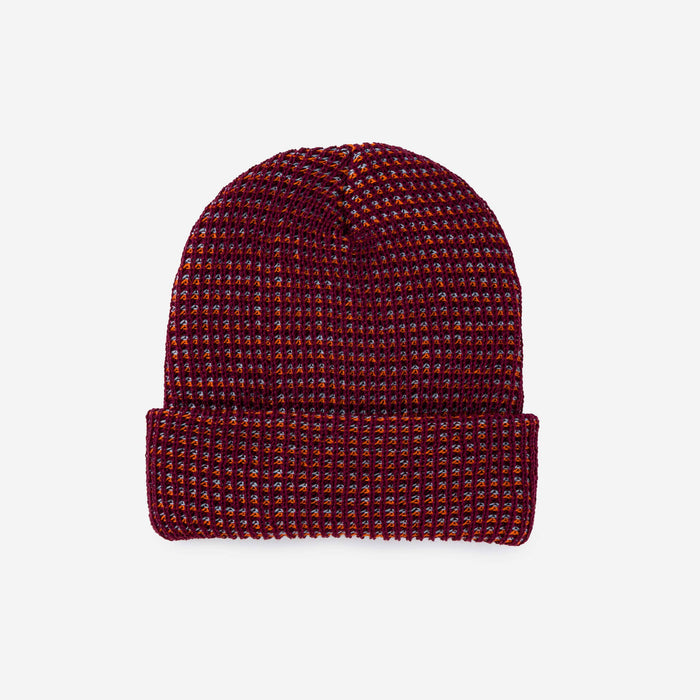 Simple Grid Knit Beanie: Indigo