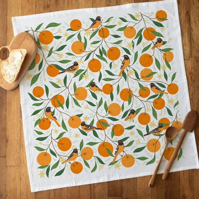 Orange Grove Tea Towel - Citrus Kitchen Dish Towel