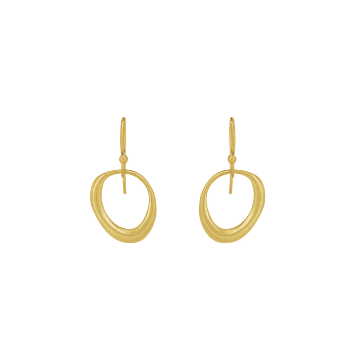 Organic Circle Earrings in Silver or Vermeil: Silver