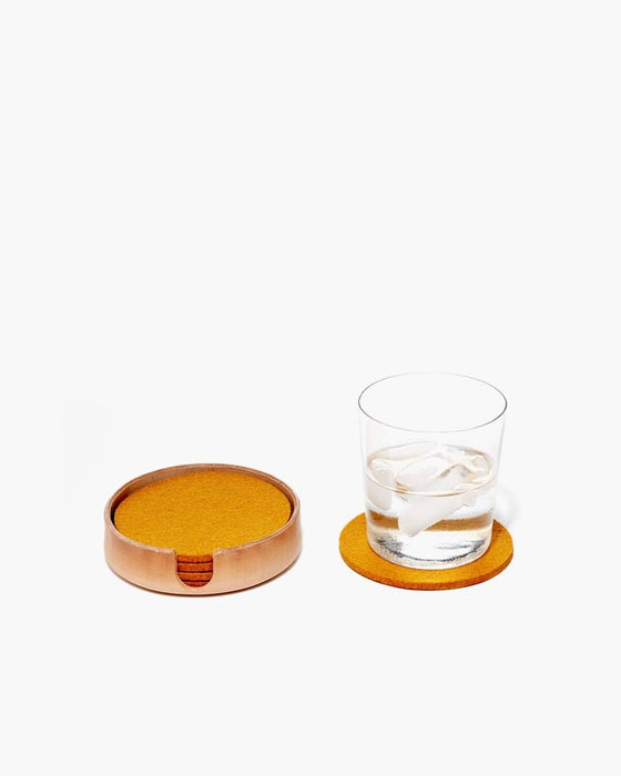Kobon Leather Round Tray - Natural