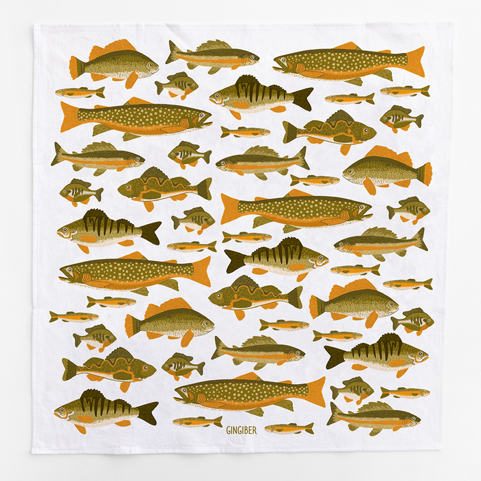 Fish Tea Towel - Coastal Fishing Kitchen Towel Decor