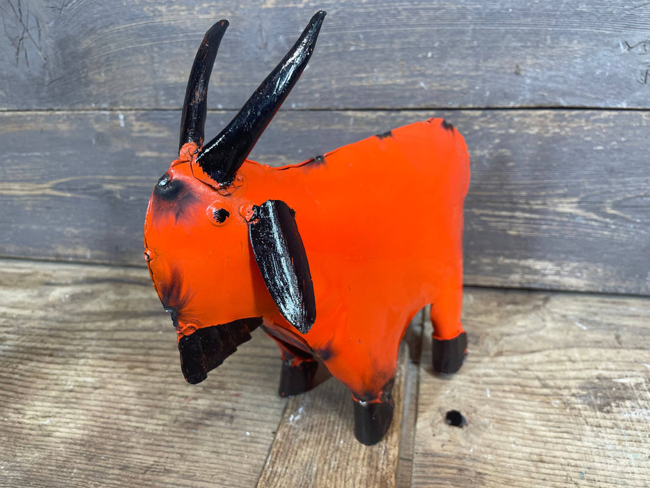 Mini Fiesta Goat-Colorful-Metal-Garden Art-ER-3Wx8Lx8.5H in: Green