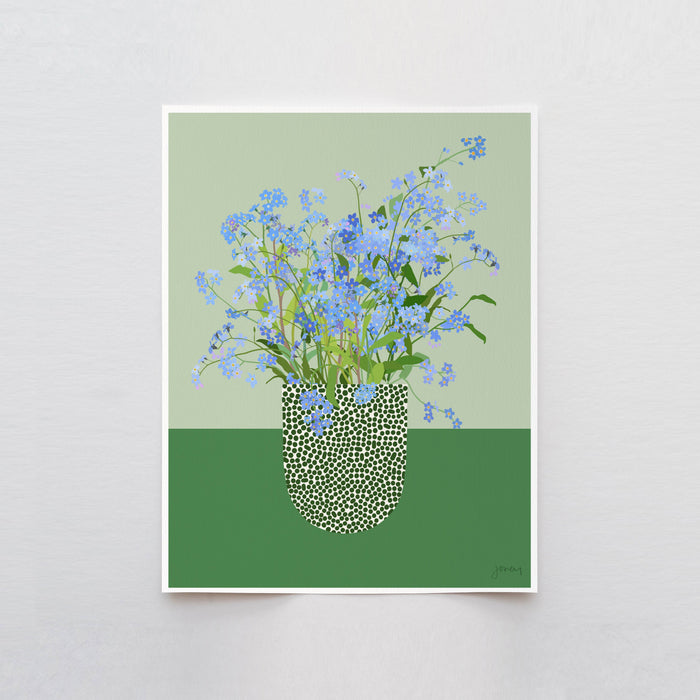Forget Me Not Art Print. Signed. Unframed. 240428: 11 x 14 Unframed