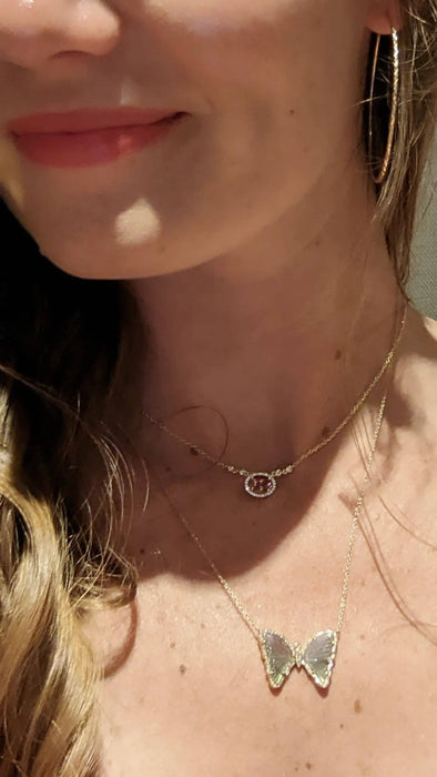 Aura Tourmaline Gemstone Necklace: Light Pink