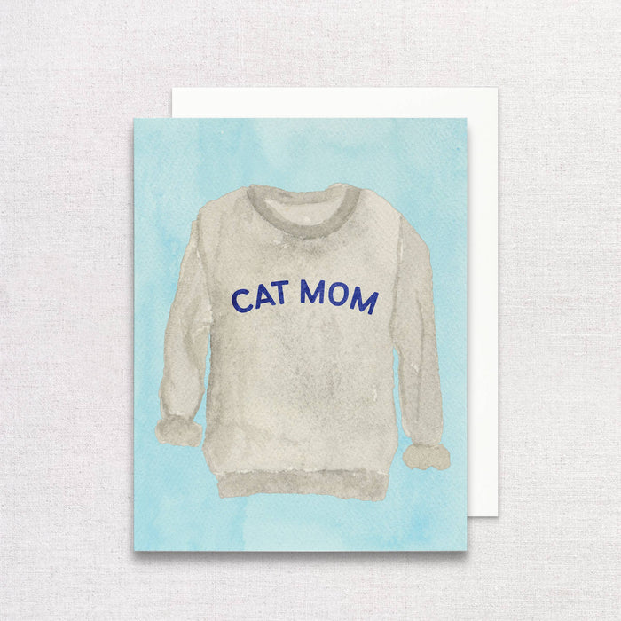 Cat Mom Sweatshirt Greeting Card