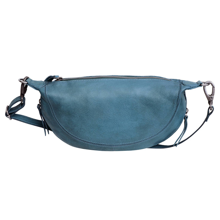 Crosby Handcrafted Leather Sling/Crossbody Bags: Grass
