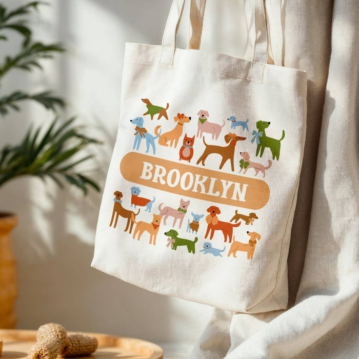Name Drop Local City Tote Bag - Dogs in the Neighborhood