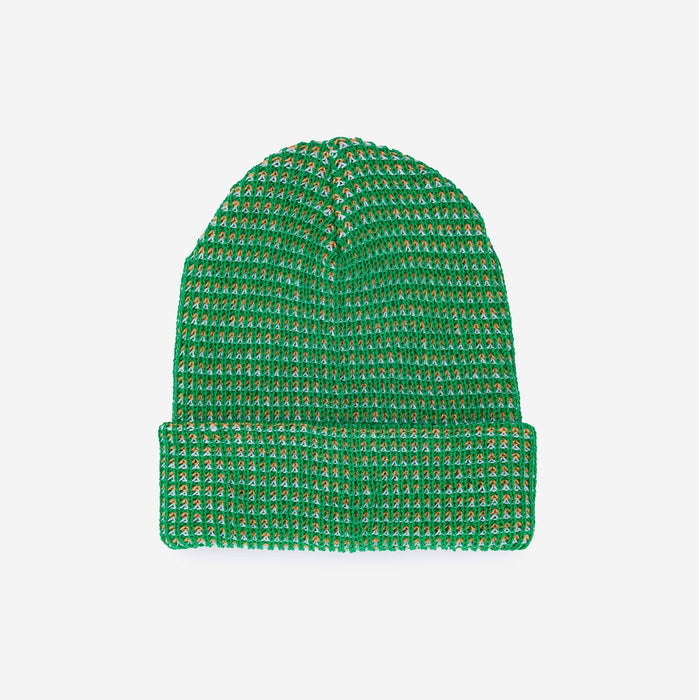 Simple Grid Knit Beanie: Indigo