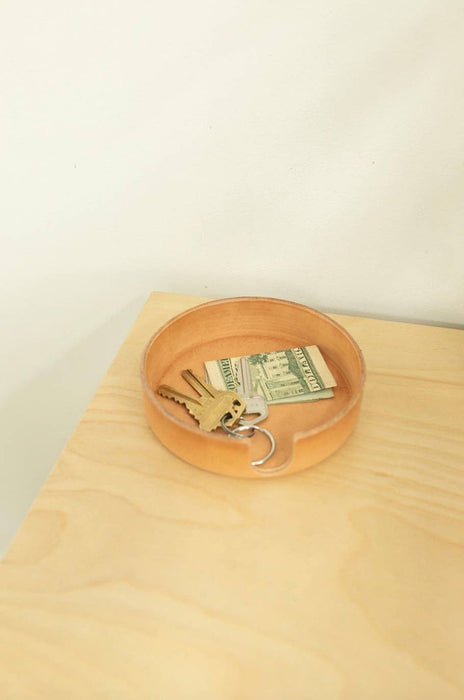 Kobon Leather Round Tray - Natural