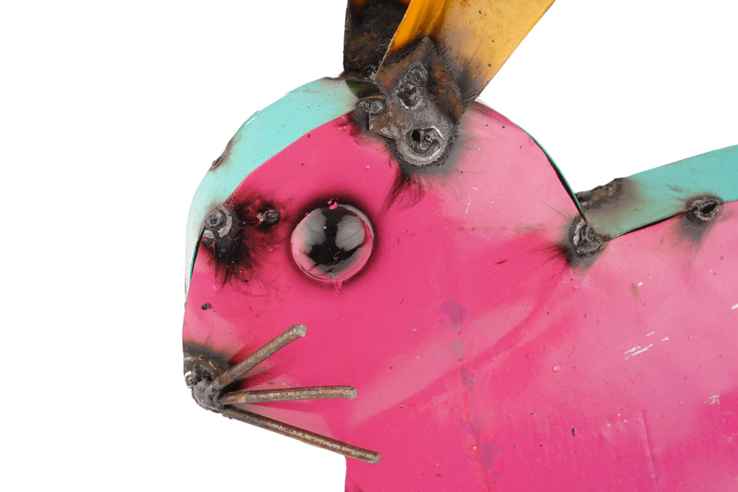 Colorful Metal Bunny-Spring-Garden-Yard Art-16x7x14H
