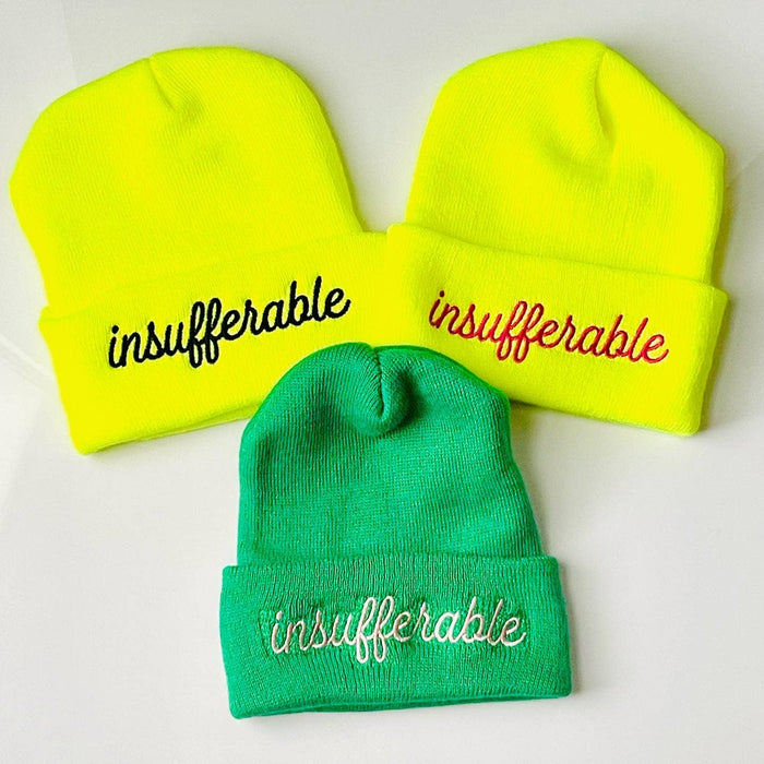 Insufferable knit beanie Winter hat yellow Made in America: Yellow
